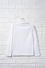 White Long Sleeve Peter Pan Polo