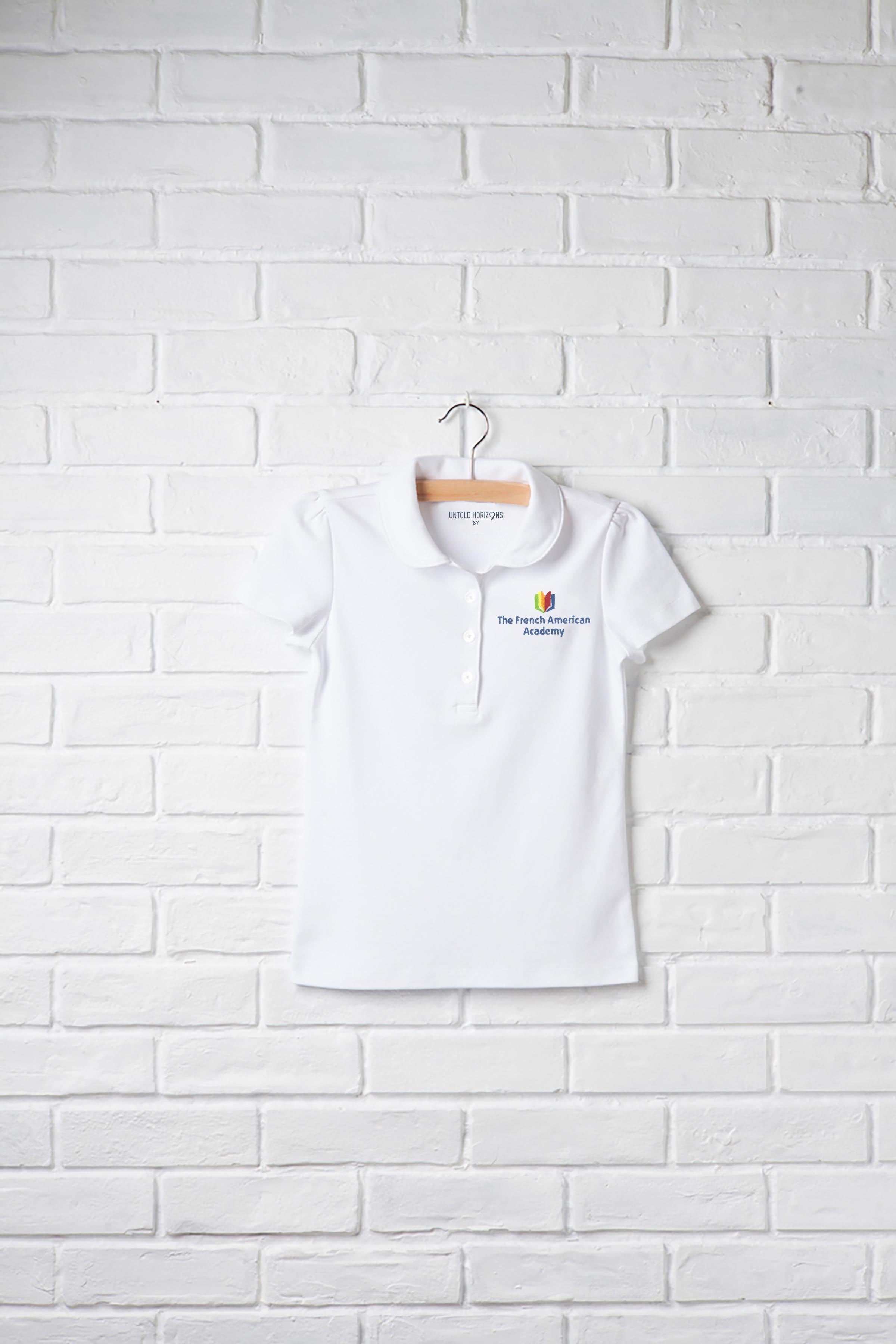 White Short Sleeve Peter Pan Polo