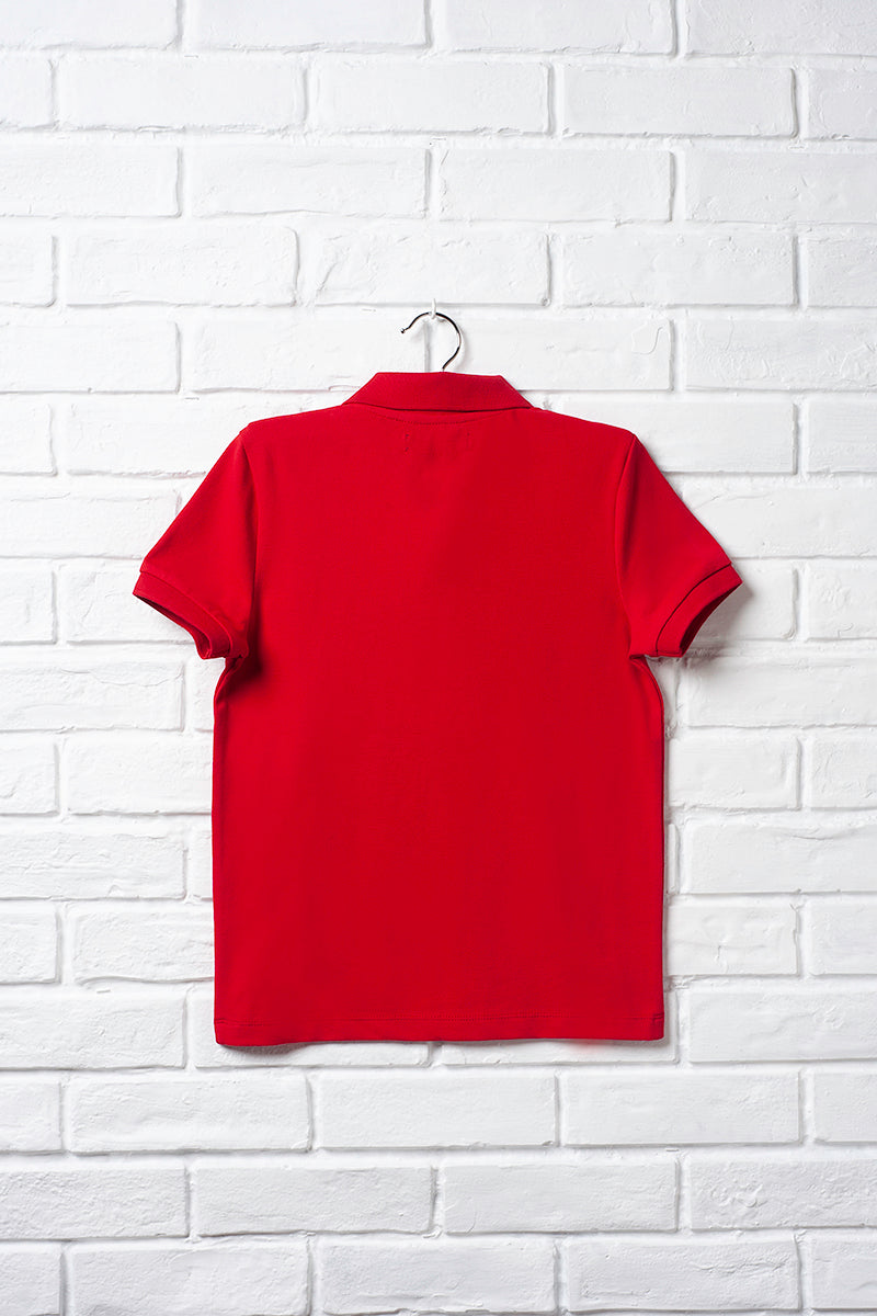 Red Unisex Short Sleeve Polo