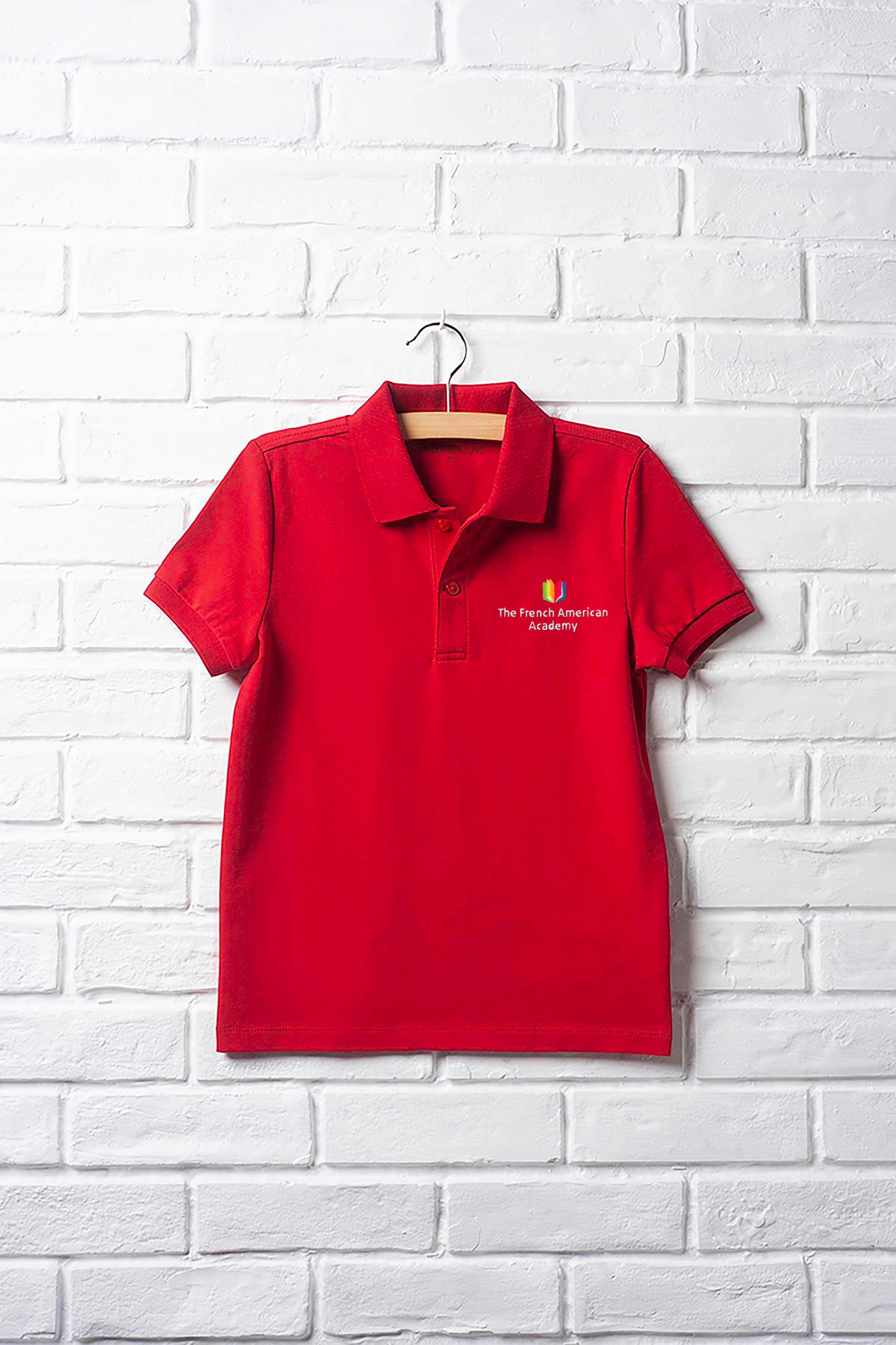 Red Unisex Short Sleeve Polo