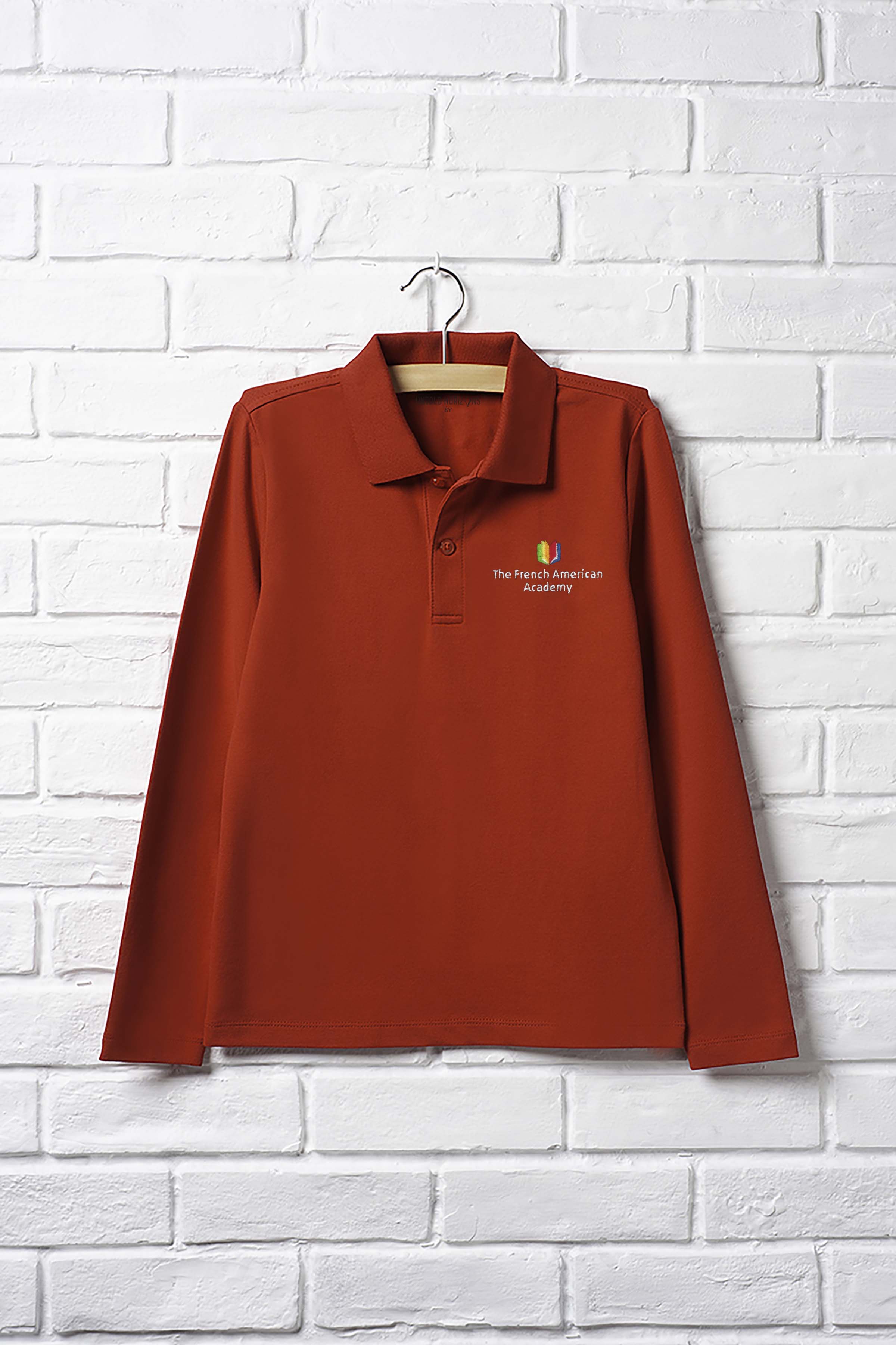 Red Unisex Long Sleeve Polo