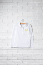 Girls Long Sleeve Peter Pan Polo with Embroidery Logo